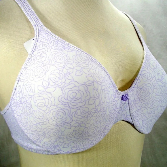 40DD Bali 3383‎ Passion For Comfort Underwire Bra Lavender Floral NWT - Picture 6 of 12